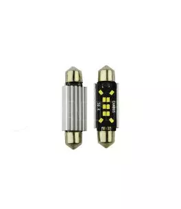 Λάμπες Led Σωληνωτές 41mm 10 Leds 12volt C5W Canbus Λευκό Φως Auto GS 600485 2 Τεμάχια 16947 