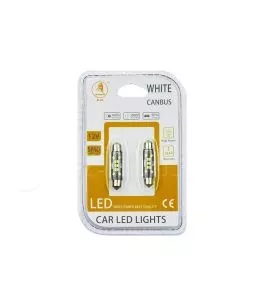 Λάμπες Led Σωληνωτές 41mm 10 Leds 12volt C5W Canbus Λευκό Φως Auto GS 600485 2 Τεμάχια 16947 