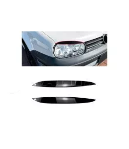 Φρυδάκια μπροστινών φαναριών μάυρα για VW Golf MK4 (1997-200)  μαύρα 2τεμ. 