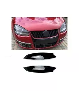 Φρυδάκια μπροστινών φαναριών μάυρα για  VW Golf MK5 2003-2008 2τεμ. 