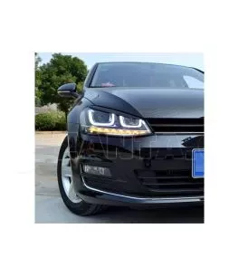 Φρυδάκια μπροστινών φαναριών μάυρα για Volkswagen Golf MK7 2013-2019 2τεμ. 