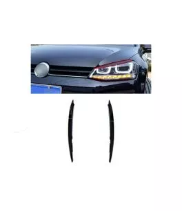 Φρυδάκια μπροστινών φαναριών μάυρα για Volkswagen Golf MK7 2013-2019 2τεμ. 
