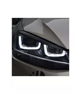 Φρυδάκια μπροστινών φαναριών μάυρα για Volkswagen Golf MK7 2013-2019 2τεμ. 