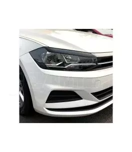 Φρυδάκια μπροστινών φαναριών μάυρα για VW Polo MK6 2018+ 2τεμ. 