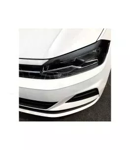 Φρυδάκια μπροστινών φαναριών μάυρα για VW Polo MK6 2018+ 2τεμ. 