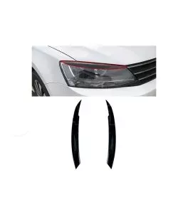 Φρυδάκια μπροστινών φαναριών μάυρα για VW Jetta MK6 2011-2017 2τεμ. 