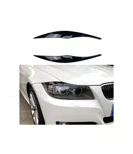 Φρυδάκια μπροστινών φαναριών μάυρα για BMW E90 2005-2012 2τεμ 