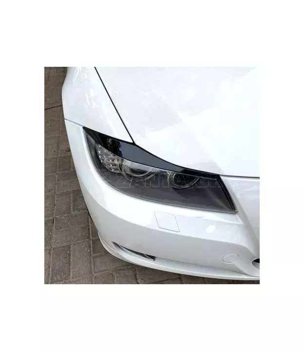 Φρυδάκια μπροστινών φαναριών μάυρα για BMW E90 2005-2012 2τεμ
