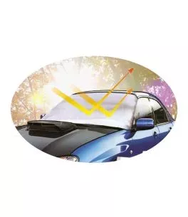 Εξωτερική Ηλιοπροστασία Large Μ195-147 Χ Υ95 cm για το Παρμπρίζ από Ύφασμα 3 Στρώσεων και Ρινίσματα Αλουμινίου σε ασημί χρώμα με 
