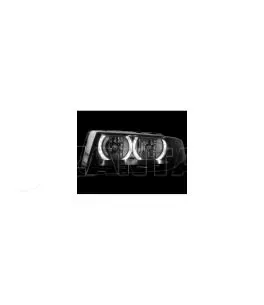 Φανάρια εμπρός angel eyes για Seat Leon /Toledo (1999-2004) - μαύρα , χωρίς λάμπες (Η7) - σετ 2τμχ. 