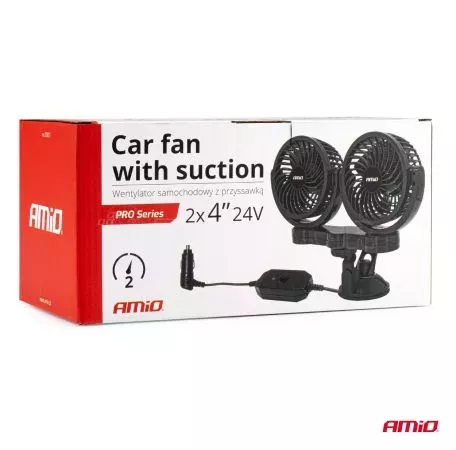 AMIO ΑΝΕΜΙΣΤΗΡΑΣ ΔΙΠΛΟΣ 24V 2χ4''(10,8cm) ΜΕ ΦΙΣ ΑΝΑΠΤΗΡΑ 2 ΤΑΧΥΤΗΤΩΝ ΜΕ ΒΕΝΤΟΥΖΑ PRO SERIES AMIO ΑΜΙΟ - 1 ΤΕΜ. 03011/AM 