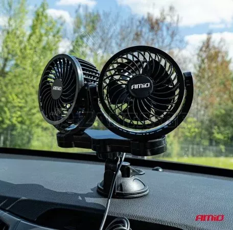 AMIO ΑΝΕΜΙΣΤΗΡΑΣ ΔΙΠΛΟΣ 24V 2χ4''(10,8cm) ΜΕ ΦΙΣ ΑΝΑΠΤΗΡΑ 2 ΤΑΧΥΤΗΤΩΝ ΜΕ ΒΕΝΤΟΥΖΑ PRO SERIES AMIO ΑΜΙΟ - 1 ΤΕΜ. 03011/AM 