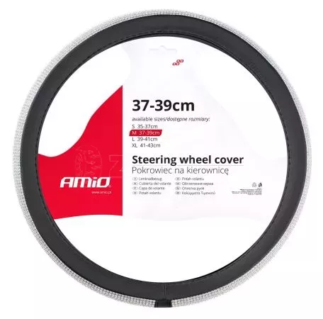 AMIO ΚΑΛΥΜΜΑ ΤΙΜΟΝΙΟΥ SWC-35 M 37-39cm ΣΕ ΜΑΥΡΟ ΧΡΩΜΑ  ΜΕ ΠΕΡΙΜΕΤΡΙΚΑ STRASS ΑΜΙΟ - 1 ΤΕΜ. 02808/AM 