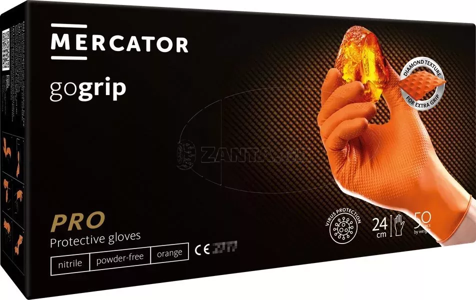 AMIO ΓΑΝΤΙΑ ΝΙΤΡΙΛΙΟΥ MERCATOR GOGRIP ΣΕ ΠΟΡΤΟΚΑΛΙ ΧΡΩΜΑ XXLARGE (XXL) ΑΜΙΟ - 50 ΤΕΜ. MER20338/AM