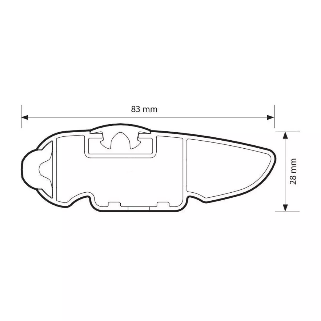 Nordrive ΜΠΑΡΑ ΟΡΟΦΗΣ ΑΛΟΥΜΙΝΙΟΥ 104cm ΜΑΥΡΗ SILENZIO CX ORIGINE SYSTEM ( STANDARD / FLUSH RAILING)NORDRIVE - 1 ΤΕΜ. N15227
