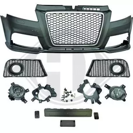 Προφυλακτήρας εμπρός για Audi A3 (2008-2012) - RS3 design  με ανοίγματα για πιτσιλίθρες 