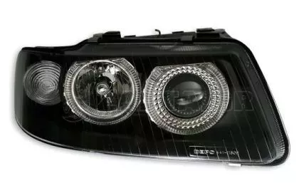 Φανάρια εμπρός angel eyes για Audi A3 (2000-2003) - μαύρα , χωρίς λάμπες (Η7) - σετ 2τμχ. 