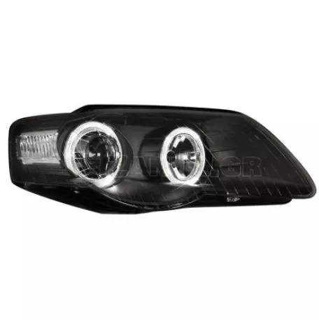 Φανάρια εμπρός angel eyes για Vw Passat B6 / 3C (2005+) - μαύρα , χωρίς λάμπες (Η7) - σετ 2τμχ. 