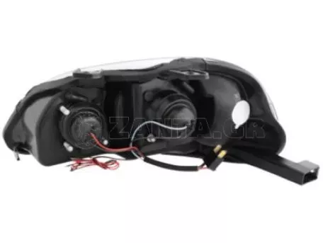 Φανάρια εμπρός angel eyes για Honda Civic (1996-1999) - μαύρα , με λάμπες (Η1) - σετ 2τμχ. 