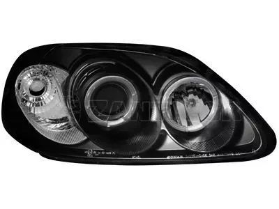 Φανάρια εμπρός angel eyes για Honda Civic (1996-1999) - μαύρα , με λάμπες (Η1) - σετ 2τμχ. 