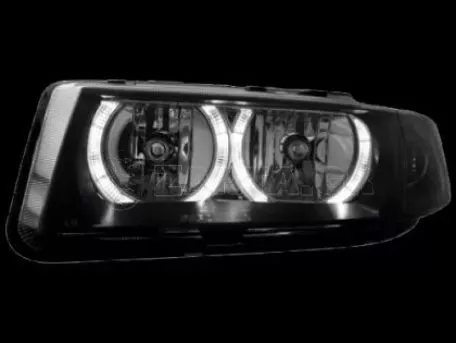 Φανάρια εμπρός angel eyes για Seat Leon /Toledo (1999-2004) - μαύρα , χωρίς λάμπες (Η7) - σετ 2τμχ. 