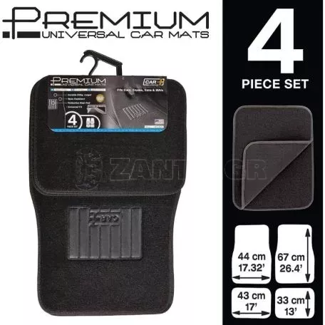 Πατάκια Αυτοκινήτου Universal Μοκέτα "Premium Collection" Car+ Μαύρα 4 Pieces 