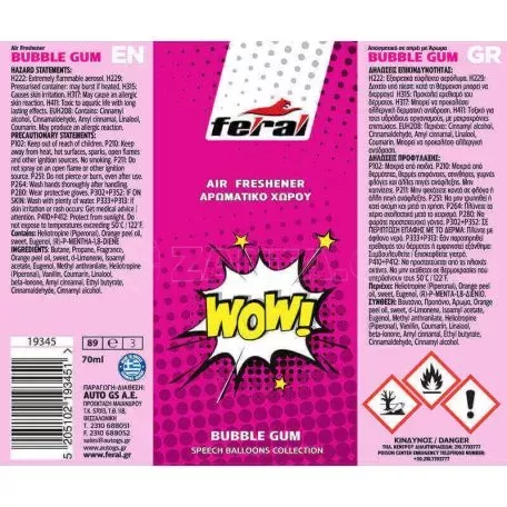 Αρωματικό Αυτοκινήτου Spray Feral Speech Collection WOW 70ml 