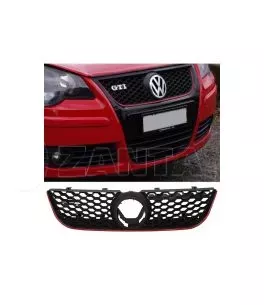 Μάσκα Για Vw Polo 9N3 05-09 GTI Look Κυψελωτή Με Κόκκινο Σιρίτι 1 Τεμάχιο 