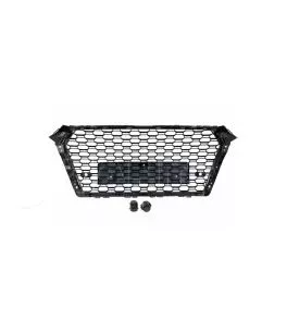 Μάσκα Για Audi A4 B9 16-19 RS4 Look Κυψελωτή Γυαλιστερό Μαύρο 1 Τεμάχιο 