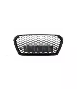 Μάσκα Για Audi A4 B9 16-19 RS4 Look Κυψελωτή Γυαλιστερό Μαύρο 1 Τεμάχιο