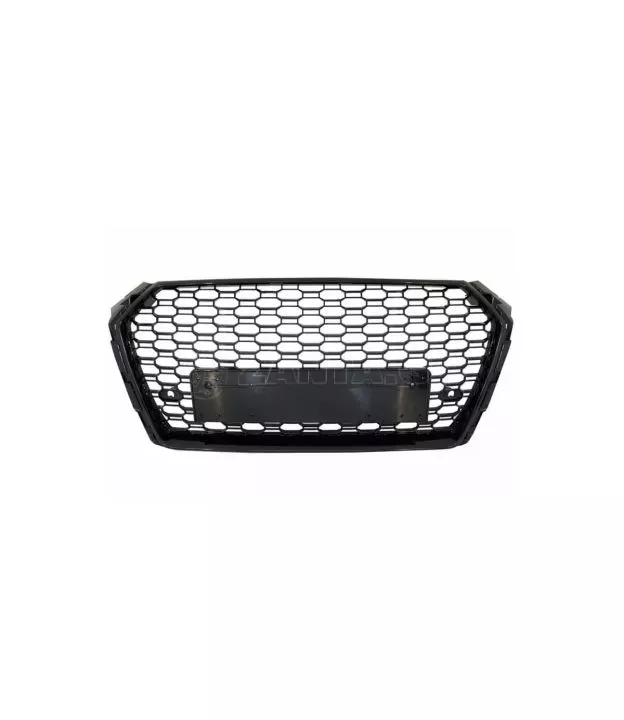 Μάσκα Για Audi A4 B9 16-19 RS4 Look Κυψελωτή Γυαλιστερό Μαύρο 1 Τεμάχιο
