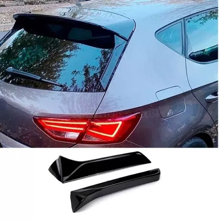 Αεροτομές Πρόσθετα Δεξιά Αριστερά Για Seat Leon FR 5F 13-20 Hatchback Piano Black Standard Έκδοση 2 Τεμάχια