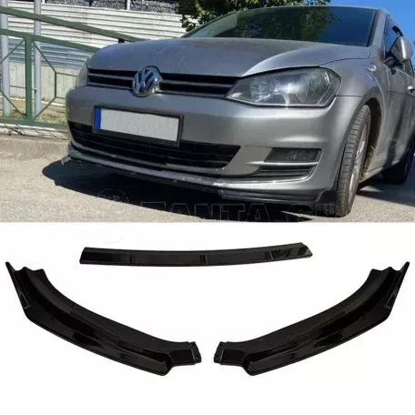 Μπροστινό Spoiler Για VW Golf VII (7) 12-17 Standard Έκδοση Μαύρο Χρώμα Από Abs Πλαστικό 3 Τεμάχια 