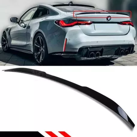 Αεροτομή Πορτ Παγκάζ Για Bmw 4 G22 2020+ 2D M4 Look Lipspoiler Γυαλιστερή Μαύρη Από Abs Πλαστικό 