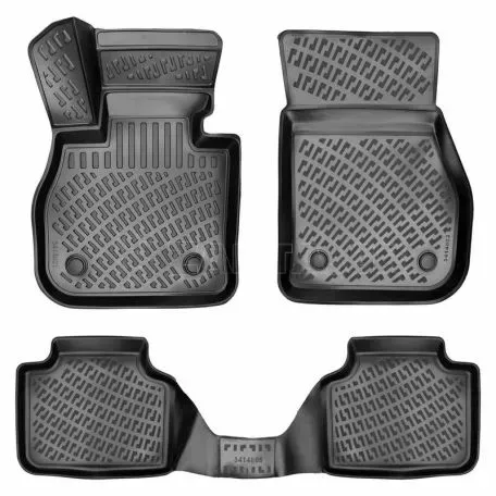 Πατάκια Σκαφάκια 3D Από Λάστιχο TPE Για  Bmw X1 U11 2022+ Black Rizline 4  Τεμάχια Μαύρα 