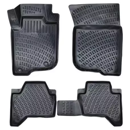 Πατάκια Σκαφάκια 3D Από Λάστιχο TPE Για Mitsubishi L200 2019- Rizline 4 Τεμάχια Μαύρα 