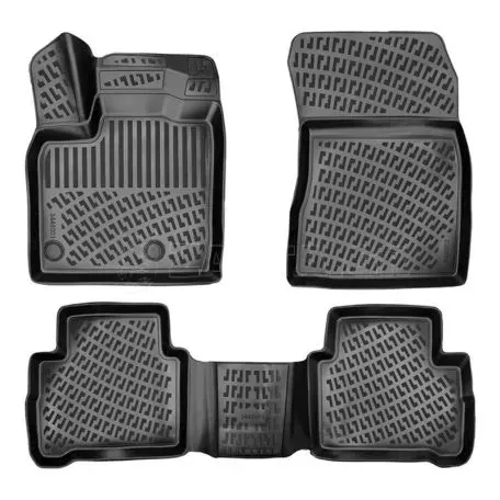 Πατάκια Σκαφάκια 3D Από Λάστιχο TPE Για Nissan Qashqai J12 2021+ Rizline 4 Τεμάχια Μαύρα 