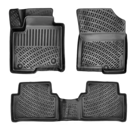 Πατάκια Σκαφάκια 3D Από Λάστιχο TPE Για Kia Sorento 4 2021+ Rizline 4 Τεμάχια Μαύρα 