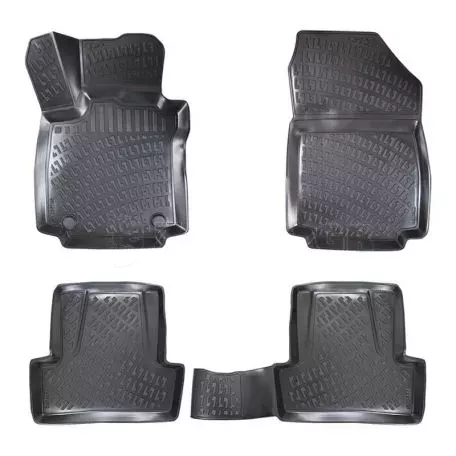 Πατάκια Σκαφάκια 3D Από Λάστιχο TPE Για Renault Clio 4 12-19 Rizline 4 Τεμάχια Μαύρα 