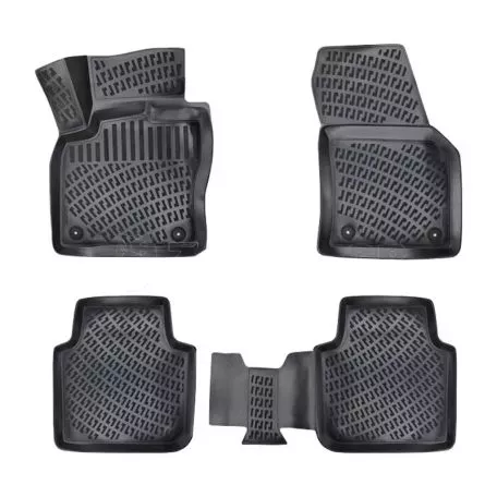 Πατάκια Σκαφάκια 3D Από Λάστιχο TPE Για Skoda Kodiaq 2016- Rizline 4 Τεμάχια Μαύρα 