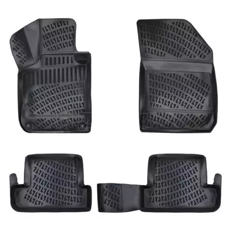 Πατάκια Σκαφάκια 3D Από Λάστιχο TPE Για Peugeot 308 2013- Rizline 4 Τεμάχια Μαύρα 