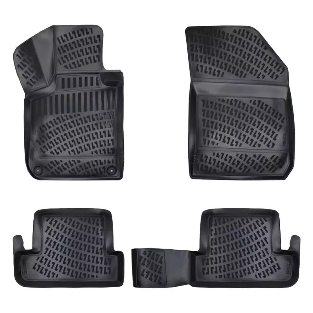 Πατάκια Σκαφάκια 3D Από Λάστιχο TPE Για Peugeot 308 2013- Rizline 4 Τεμάχια Μαύρα