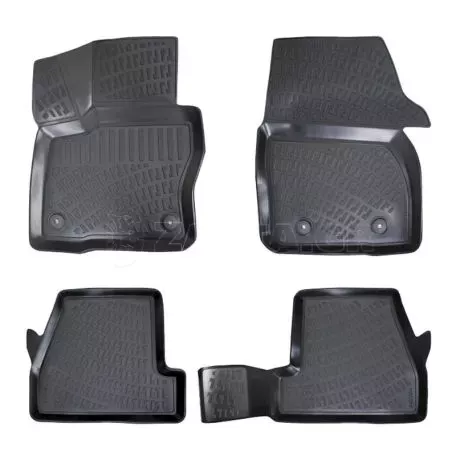 Πατάκια Σκαφάκια 3D Από Λάστιχο TPE Για Ford Focus ΙΙI 2010-2018 Rizline 4 Τεμάχια Μαύρα 