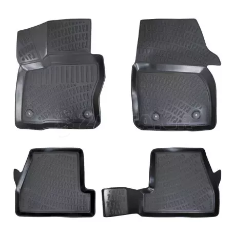 Πατάκια Σκαφάκια 3D Από Λάστιχο TPE Για Ford Focus ΙΙΙΙ 2018+ Rizline 4 Τεμάχια Μαύρα 