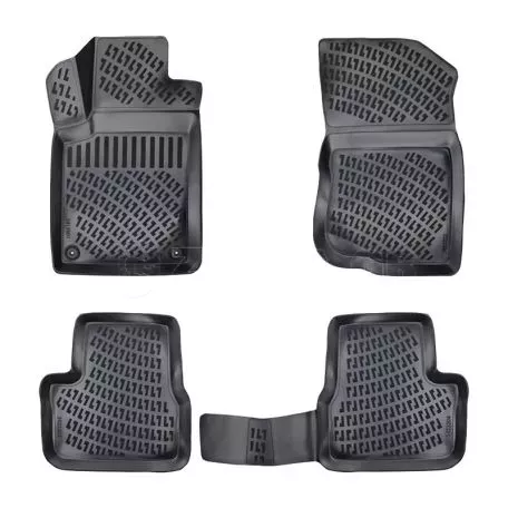 Πατάκια Σκαφάκια 3D Από Λάστιχο TPE Για Citroen C3 2009-2016 Rizline 4 Τεμάχια Μαύρα 
