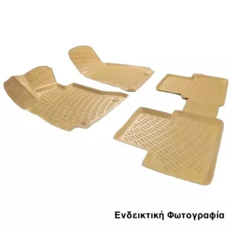 Πατάκια Σκαφάκια 3D Από Λάστιχο TPE Για Mercedes E-Class W124/W210/W211/CLS W219 RL117225/RL117180/RL117223 Rizline 4 Τεμάχια Μπεζ 