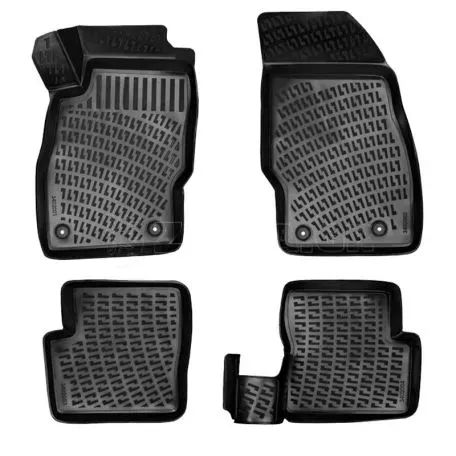 Πατάκια Σκαφάκια 3D Από Λάστιχο TPE Για Opel Corsa D / Opel Corsa Ε Rizline 4 Τεμάχια Μαύρα 
