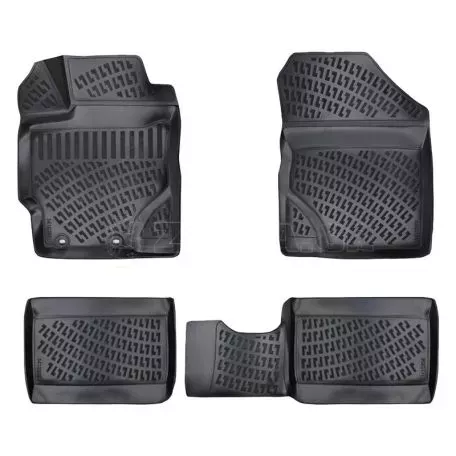 Πατάκια Σκαφάκια 3D Από Λάστιχο TPE Για Toyota Yaris 2013-2020 Rizline 4 Τεμάχια Μαύρα 