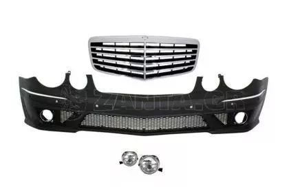 Προφυλακτήρας εμπρός tuning για Mercedes W211 E-Class (2002-2009) - AMG με μάσκα και προβολάκια 
