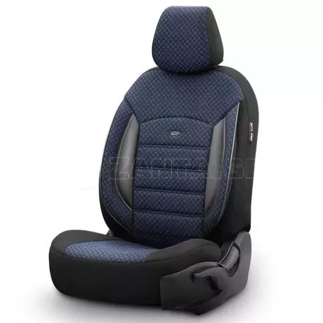 Καλύμματα Αυτοκινήτου Otom Sport Plus Design Universal Βαμβακερό Ύφασμα / Rachel / Δερματίνη Σετ Εμπρός / Πίσω 11 Τεμαχίων Μαύρο / Μπλε SPTPLS-104 